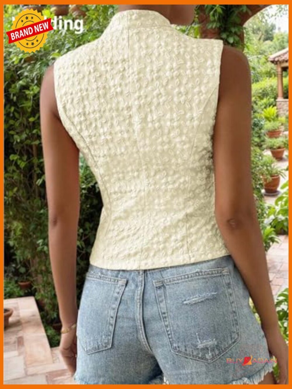 Sleeveless Knit Vest - Slim Fitted Business Casual Work Office Top - Picture 6 of 7